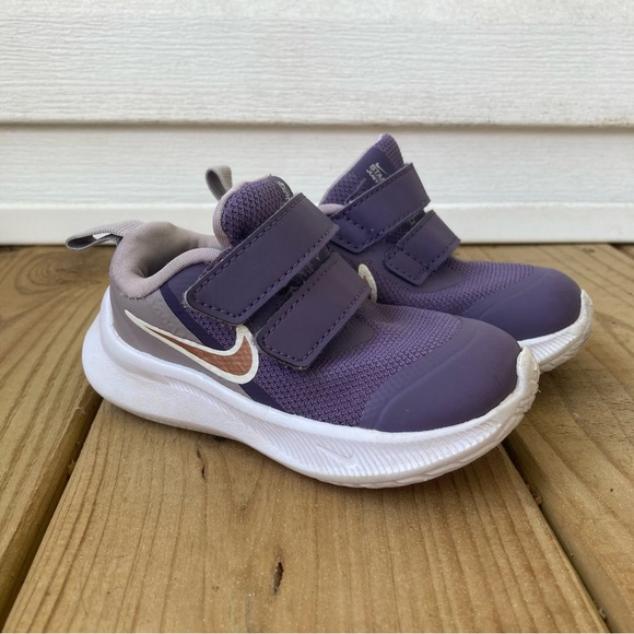 Nike Star Runner 3 Easy On Strap Sneakers in Purple - Baby Toddler Girl Size 5C - Picture 1 of 9